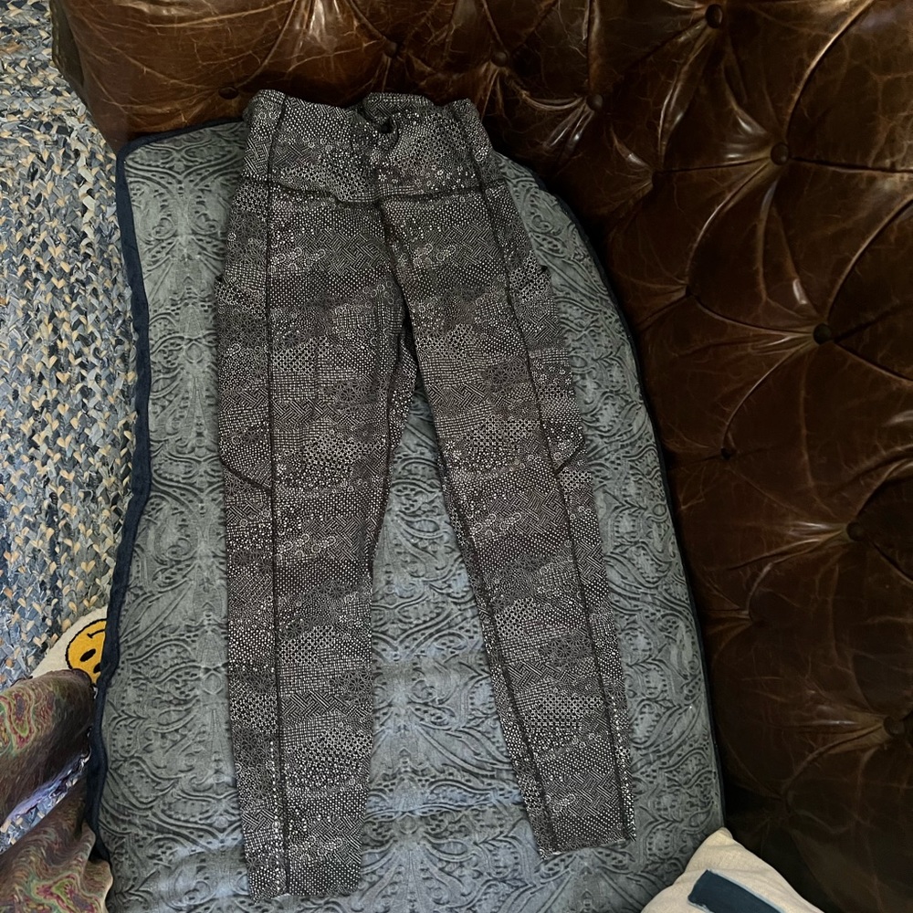 White and black lululemon leggings 24” inseam